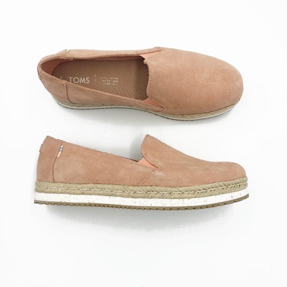 TOMS | Palma Pink Suede Espadrille Slip-On Shoes - Picture 4 of 9